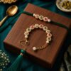 Pearl & Emerald Beaded Rakhi with Lumba Set
