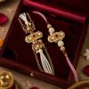 Royal Kundan Bhai-Bhabhi Rakhi Set